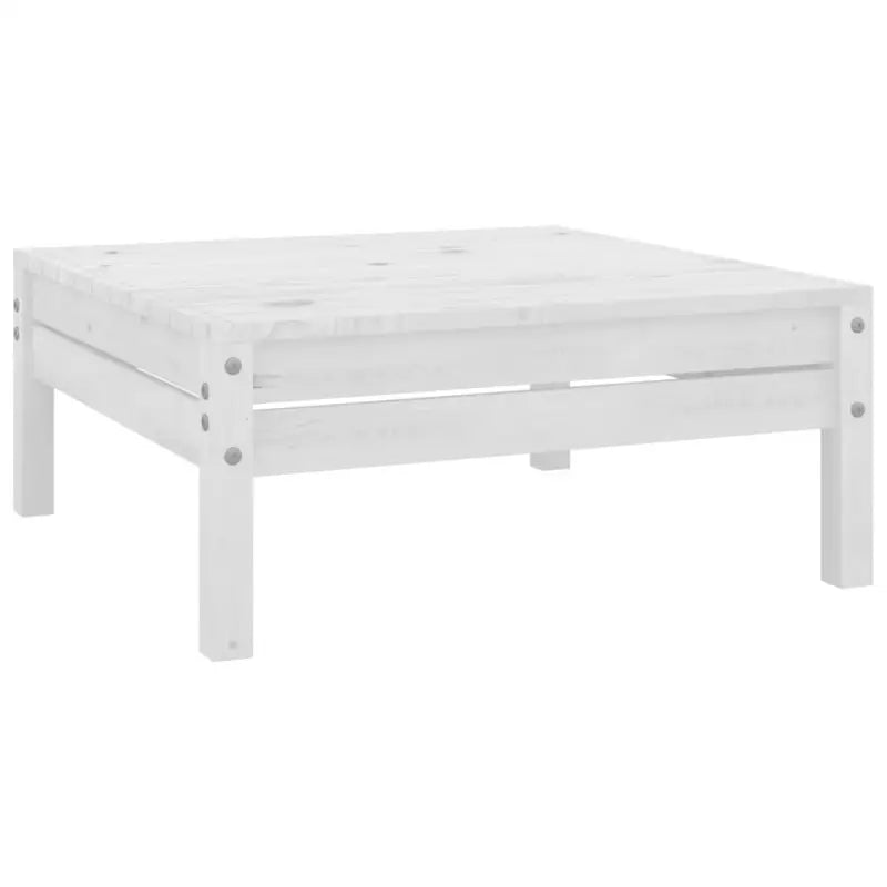 Houten Tuinset van Massief Grenenhout met Voetenbank Tafel - Wit - Tuinsets