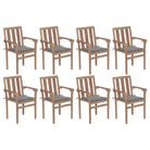 Houten tuinstoelen set met hard teakhout en fijn geschuurde afwerking - Grijs / 8 - Tuinstoelen