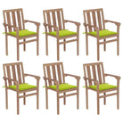 Houten tuinstoelen set met hard teakhout en fijn geschuurde afwerking - Heldergroen / 6 - Tuinstoelen