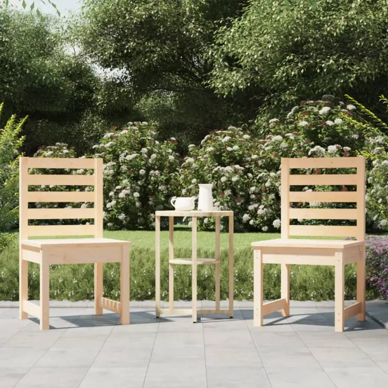 Houten tuinstoelen van massief grenenhout voor comfortabel buitengebruik - Natuurlijk grenenhout / 50 x 48 x 91.5 cm