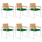Houten tuinstoelen van massief teakhout voor een stijlvol terras - Groen / 6 - Tuinstoelen
