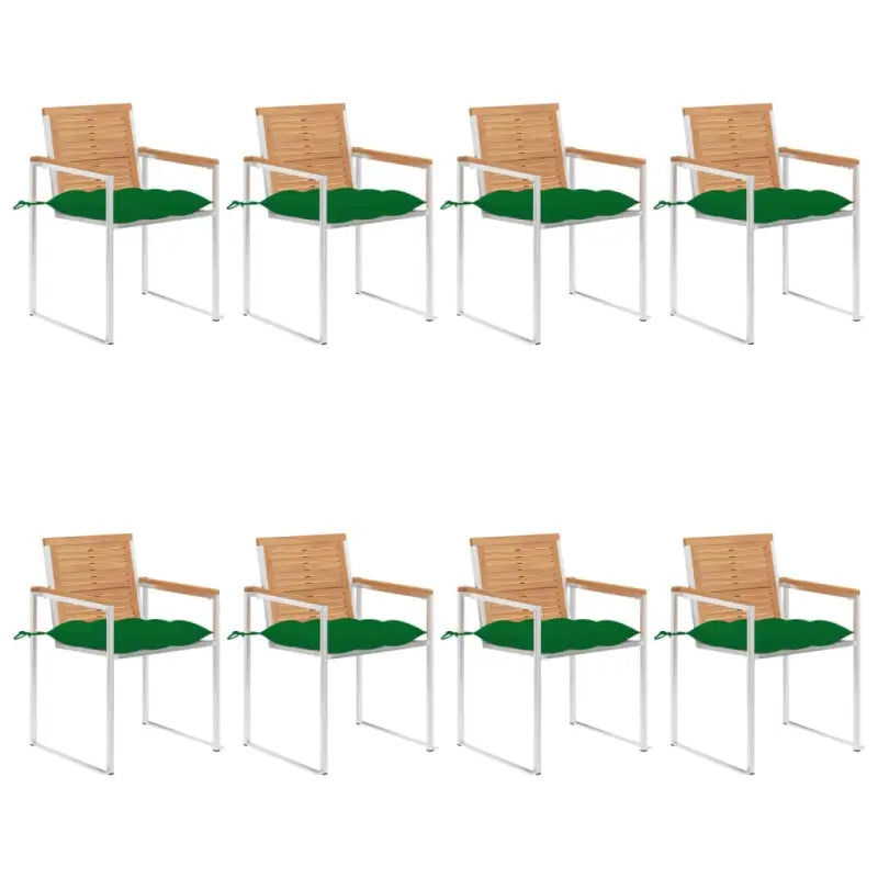 Houten tuinstoelen van massief teakhout voor een stijlvol terras - Groen / 8 - Tuinstoelen