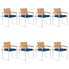Houten tuinstoelen van massief teakhout voor een stijlvol terras - Blauw / 8 - Tuinstoelen