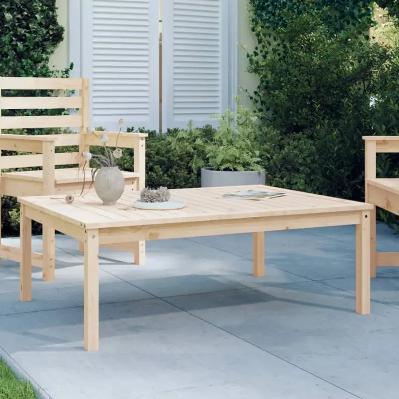 Houten tuintafel van massief grenenhout voor gezellige buitenmaaltijden - Natuurlijk grenenhout / 121 x 82.5 x 45 cm