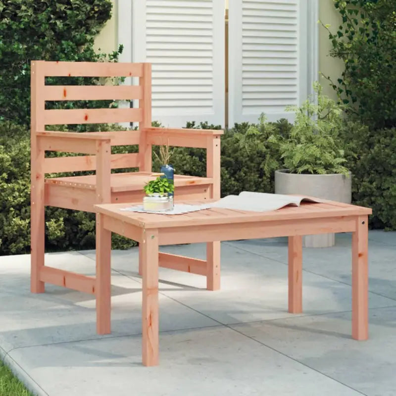 Houten tuintafel van massief grenenhout voor gezellige buitenmaaltijden - Natuurlijk douglashout / 82.5 x 50.5 x 45 cm