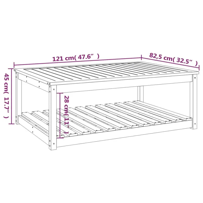 Houten tuintafel van massief grenenhout voor tuin en terras - Tuintafels