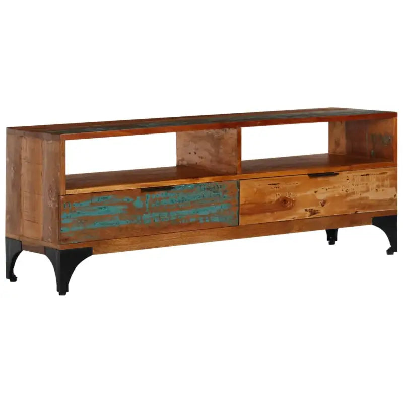 Houten tv-meubel in antieke stijl van massief gerecycled hout - Multikleur / 1 - Tv-meubels