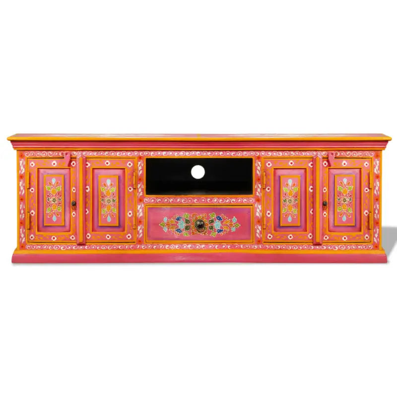 Houten Tv-meubel met decoratieve details van massief mangohout - Tv-meubels