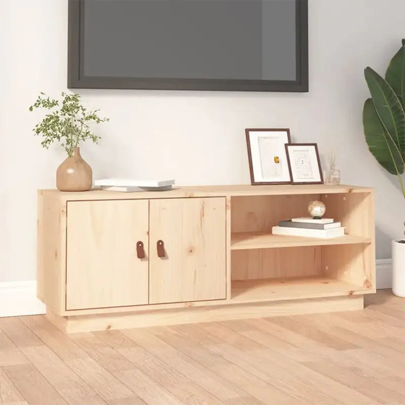 Houten TV-meubel van massief grenenhout met trendy ontwerp - Naturel / 1 - Tv-meubels