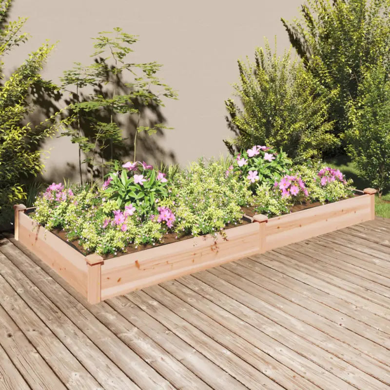 Houten verhoogd plantenbak van massief vurenhout met open bodem - Naturel / 240 x 120 x 25 cm / 1 - Bloempotten &