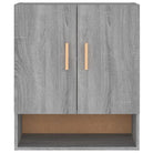 Houten wandkast in grijs sonoma met bewerkt hout voor Scandinavisch design - Opbergkasten & lockerkasten