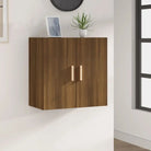 Houten wandkast met Scandinavische charme in grijs Sonoma bewerkt hout - bruin eikenkleur / 1 - Opbergkasten &