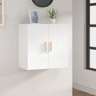 Houten wandkast met Scandinavische charme in grijs Sonoma bewerkt hout - Wit / 1 - Opbergkasten & lockerkasten