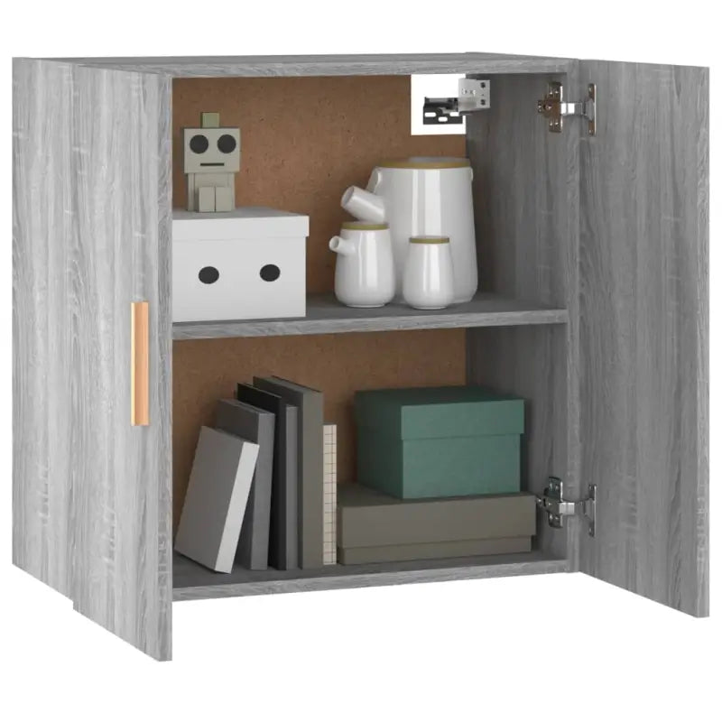 Houten wandkast met Scandinavische charme in grijs Sonoma bewerkt hout - Opbergkasten & lockerkasten
