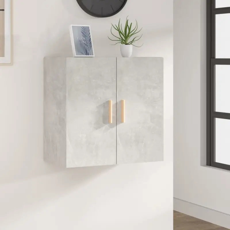 Houten wandkast met Scandinavische charme in grijs Sonoma bewerkt hout - Betongrijs / 1 - Opbergkasten & lockerkasten