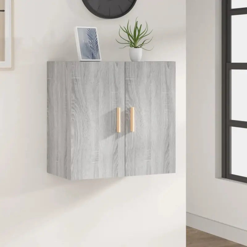 Houten wandkast met Scandinavische charme in grijs Sonoma bewerkt hout - Grijs sonoma / 1 - Opbergkasten & lockerkasten