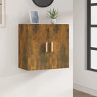 Houten wandkast met Scandinavische charme in grijs Sonoma bewerkt hout - Gerookt eiken / 1 - Opbergkasten & lockerkasten
