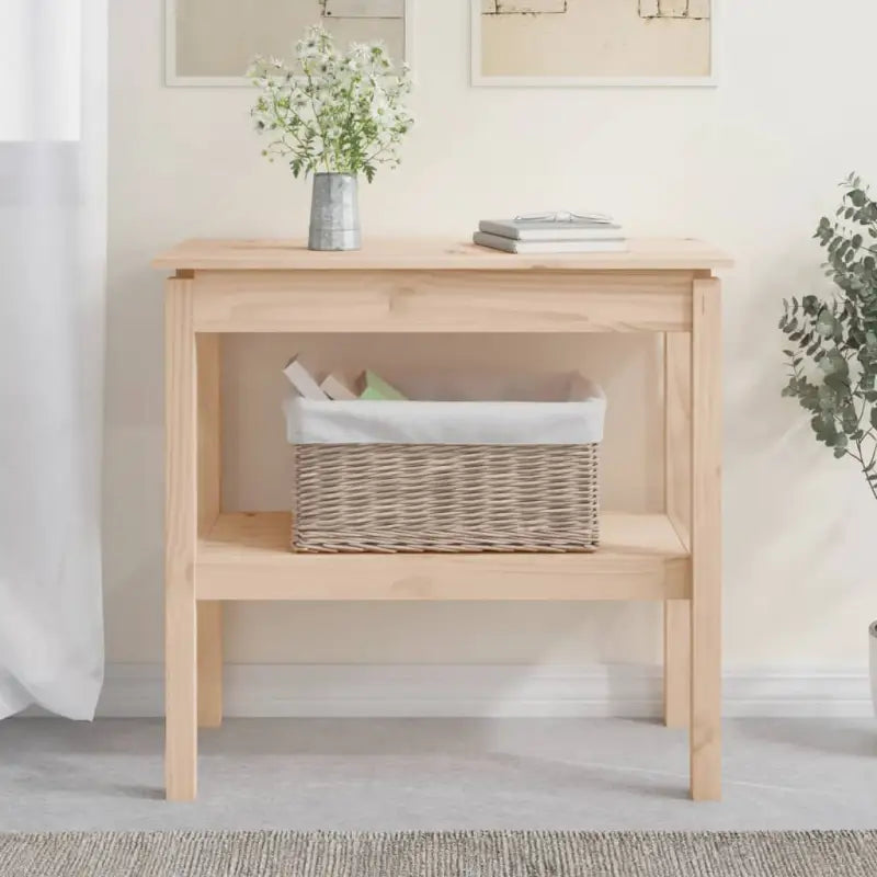 Houten wandtafel van massief grenenhout voor een rustieke uitstraling - Naturel / 1 / 80 cm - Bijzettafels
