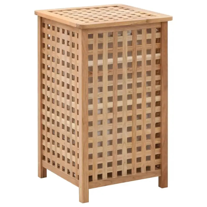Houten wasmand van massief walnotenhout met natuurlijk ontwerp - 39 x 39 x 65 cm / 1 - Wasmanden