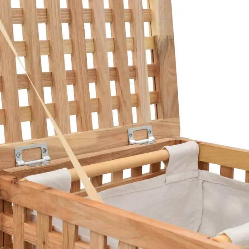 Houten wasmand van massief walnotenhout met natuurlijk ontwerp - 39 x 39 x 65 cm / 1 - Wasmanden