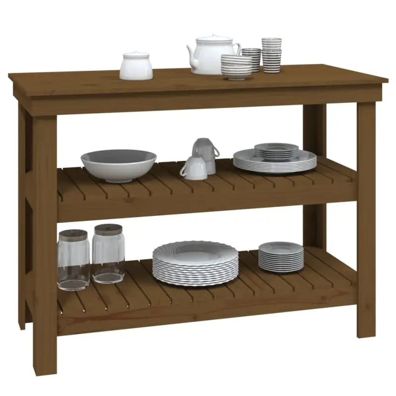 Houten werkbank van massief grenenhout voor een rustieke uitstraling - Werkbanken