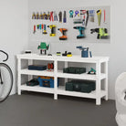 Houten werkbank van massief grenenhout voor een rustieke uitstraling - Wit / 181 x 50 x 80 cm / 1 - Werkbanken
