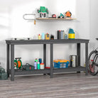 Houten werkbank van massief grenenhout voor je garage - Grijs / 180 x 50 x 80 cm / 1 - Werkbanken