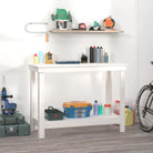 Houten werkbank van massief grenenhout voor je garage - Wit / 110 x 50 x 80 cm / 1 - Werkbanken