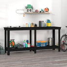 Houten werkbank van massief grenenhout voor je garage - Zwart / 180 x 50 x 80 cm / 1 - Werkbanken