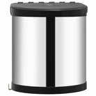 Inbouw prullenbak roestvrij staal levering bevat 12 L voor keukenafval - Zwart en zilver / 27 x 31 cm / 1