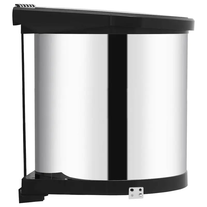 Inbouw prullenbak roestvrij staal levering bevat 12 L voor keukenafval - Zwart en zilver / 27 x 31 cm / 1