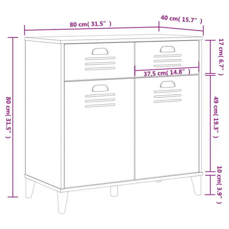 Industrieel dressoir van bewerkt hout voor een duurzame uitstraling - Dressoirs & buffetkasten