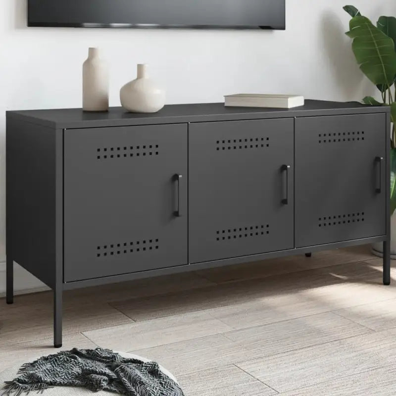 Industrieel houten tv-meubel voor woonkamer of slaapkamer - Zwart / 1 - Tv-meubels