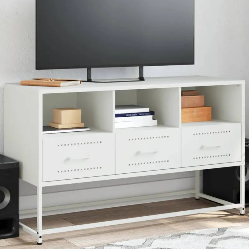 Industriëel TV-meubel van robuust staal voor woon- of slaapkamer - Wit / 1 - Tv-meubels