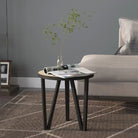 Industriële bijzettafel met gepoedercoat staal en MDF - Sonoma eiken / 1 - Bijzettafels