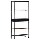 Industriële boekenkast van ruw mangohout als uniek meubelstuk - 1 / 80 cm - Boekenkasten