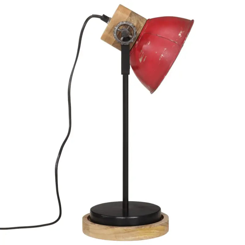 Industriële bureaulamp van massief mangohout met E27 fitting - Lampen