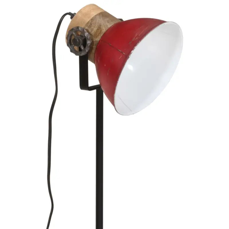 Industriële bureaulamp van massief mangohout met E27 fitting - Lampen