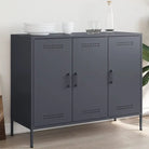 Industriële dressoir met koudgewalst staal en verstelbare schroefpoten - Antraciet / 1 - Dressoirs & buffetkasten