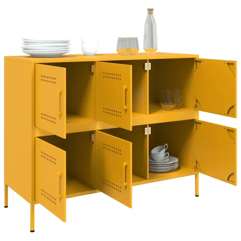 Industriële dressoir met koudgewalst staal en verstelbare schroefpoten - Dressoirs & buffetkasten