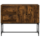Industriële dressoir met metalen poten en bewerkt hout - Dressoirs & buffetkasten