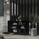 Industriële dressoir van bewerkt hout met metalen poten - Zwart / 1 - Dressoirs & buffetkasten