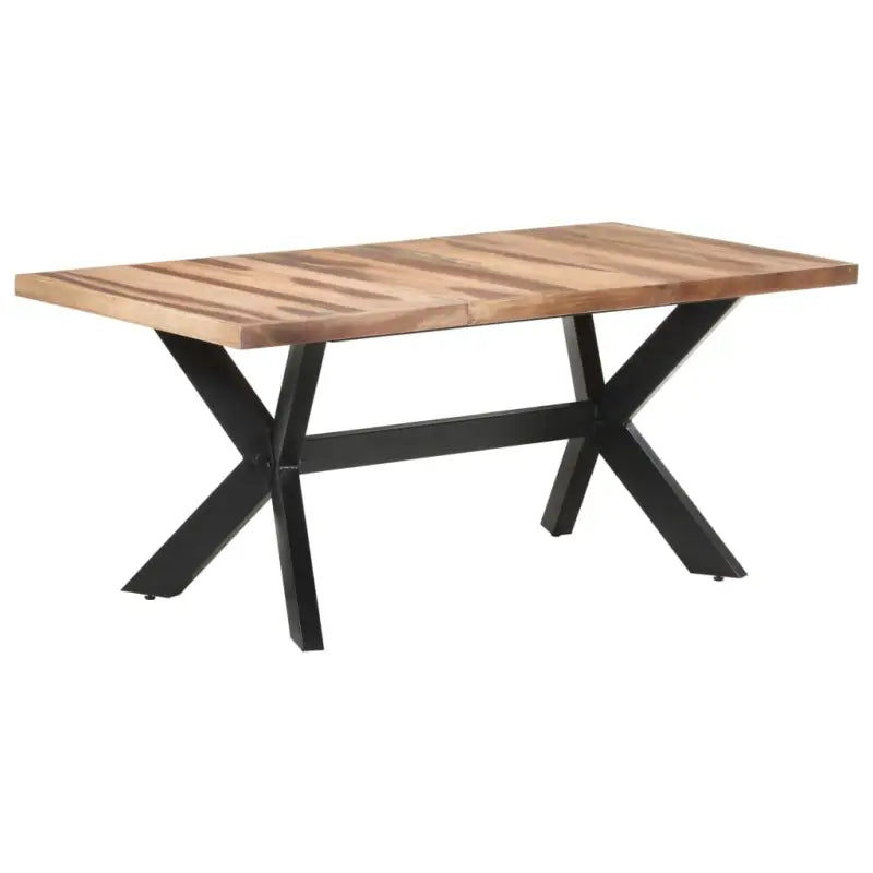 Industriële eettafel van massief acaciahout met honingkleurige afwerking - Eettafels