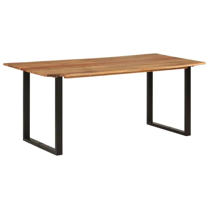 Industriële eettafel van massief acaciahout voor stijlvolle eetkamers - Zwart / 180 x 90 x 76 cm / 1 - Eettafels