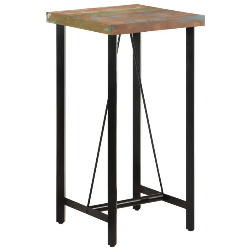 Industriële eettafel van massief gerecycled hout voor je keuken of eetkamer - Multikleur / 55 x 55 x 107 cm / 1