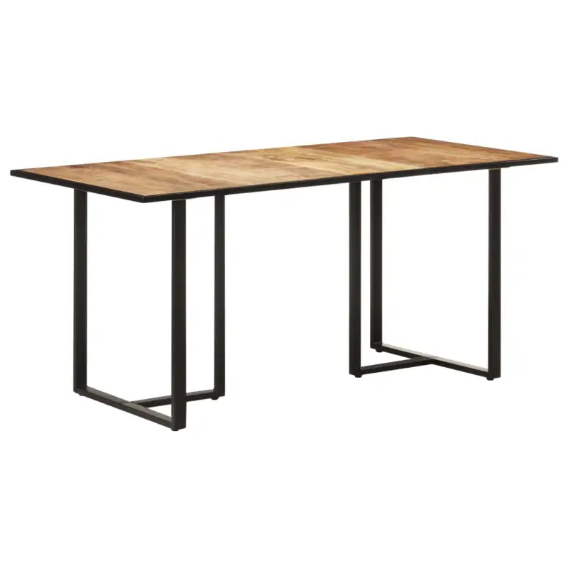 Industriële eettafel van massief mangohout voor een robuuste look - 160 x 80 x 76 cm / 1 / Ruw mangohout - Eettafels