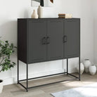 Industriële hoge kast voor woonkamer of slaapkamer - Zwart / 1 - Dressoirs & buffetkasten