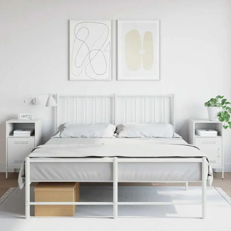 Industriële nachtkastjes van koudgewalst staal met verstelbare schroefpoten - Wit / 2 - Nachtkastjes