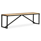 Industriële opbergbank met massief mangohout en stalen poten - Bruin / 160 x 35 x 45 cm - Opberg- & halbankjes