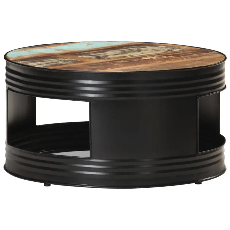 Industriële salontafel van massief gerecycled hout met unieke onderkant - Multikleur / 68 x 36 cm / 1 - Salontafels